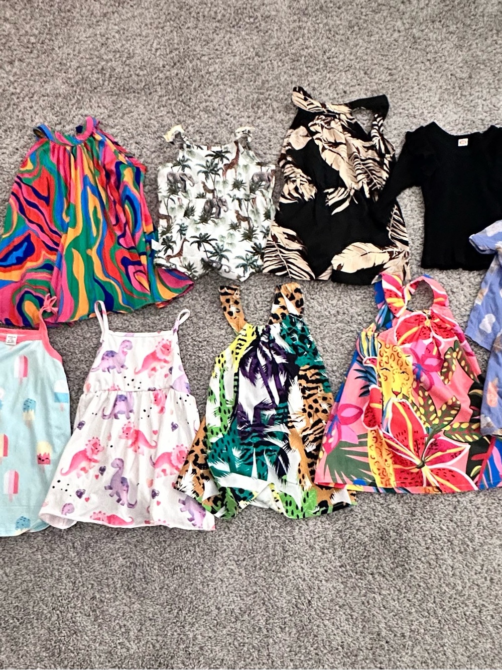 Baby Girl 12-18 Months Summer Clothes Lot Sun Dresses Romper PJ Set (9 Pcs)